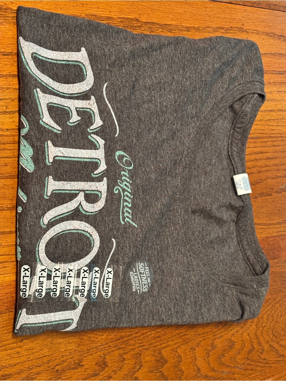 Original Detroit Graphic Short Sleeve Tee - Dark Gray with Teal Accent